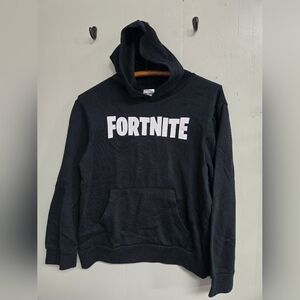 Fortnite Unisex Kids Hoodie XL Black Logo Fleece Pullover Graphic Sweatshirt